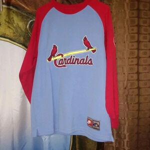 Vintage St Louis Cardinals Long Sleeve Nike Cooperstown Lou Brock Medium